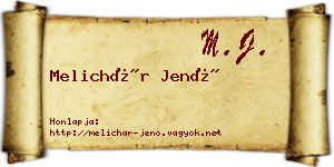 Melichár Jenő névjegykártya